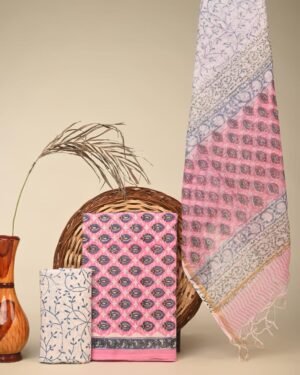 Unstitched Pure Handblock Cotton Suit