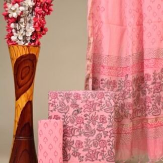 Cotton suit with silk dupatta