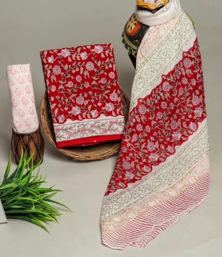 Cotton suit with cotton dupatta