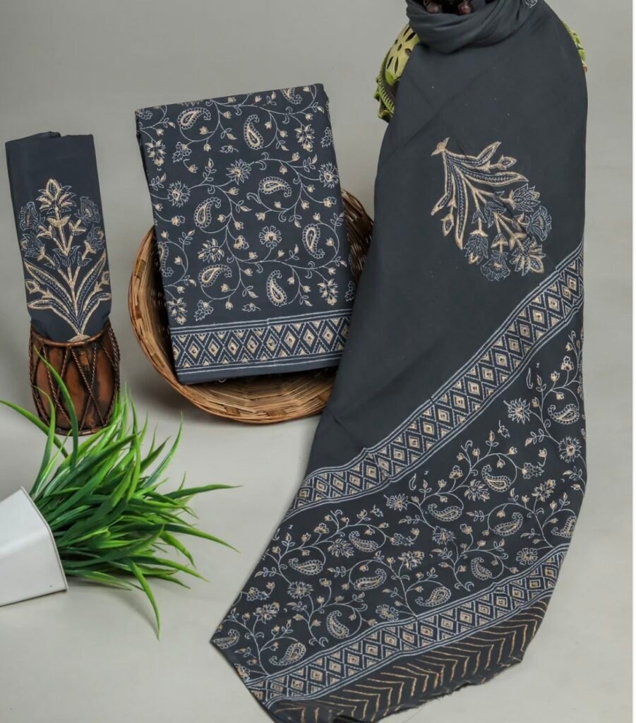Cotton suit with cotton dupatta