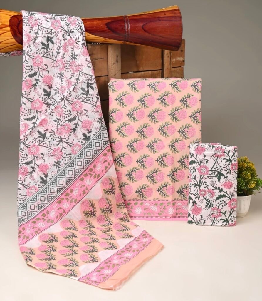Cotton suit with cotton dupatta