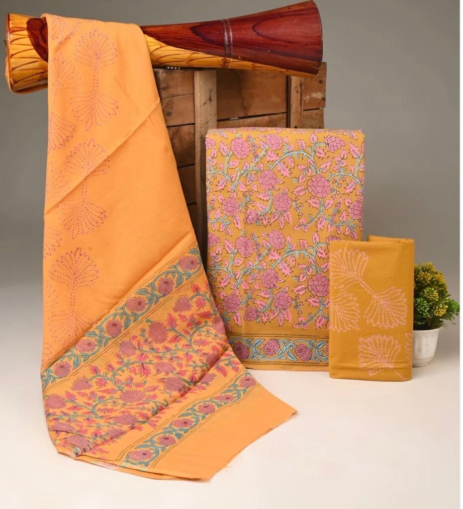 Cotton suit with cotton dupatta