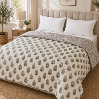 Machine print Mulmul Quilt - Double Bed