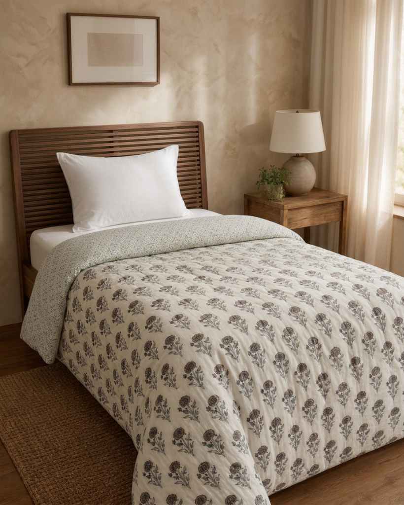 Machine print Mulmul Quilt - Single Bed