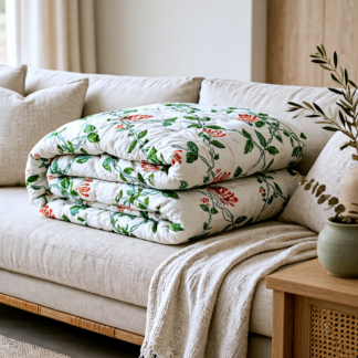 Machine print Mulmul Quilt - Single Bed