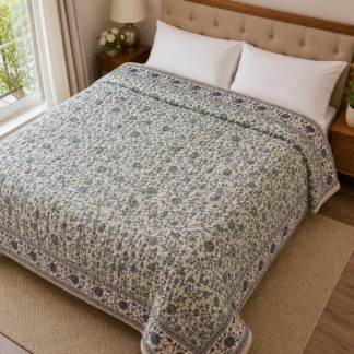 Pure Handblock Mulmul Quilt - Double Bed