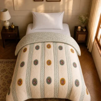 Hand Block Printed Mulmul Quilt - Single Bed Pair